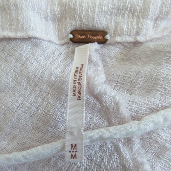 FREE PEOPLE Morning Dolman Tie Sleeve Gauzy Top in White Casual Boho Coastal M - Picture 14 of 14